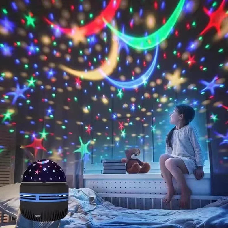 Galaxy Star Projector Night Light – LED Aurora Sky Lamp for Bedroom