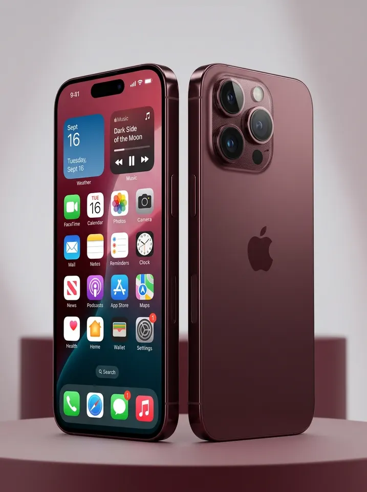 Apple iPhone 18 Pro 256 GB: – Burgundy | 6.3-inch Super Retina XDR Display with ProMotion, All-Day Battery Life, 48MP Fusion Main Camera with Variable Aperture